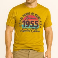 1955 Birthday 70 Years Of Being Awesome Limited Edition Cooling Performance Crew T-Shirt