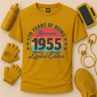 1955 Birthday 70 Years Of Being Awesome Limited Edition Cooling Performance Crew T-Shirt