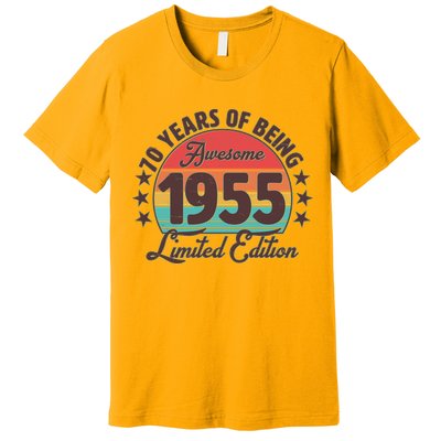 1955 Birthday 70 Years Of Being Awesome Limited Edition Premium T-Shirt