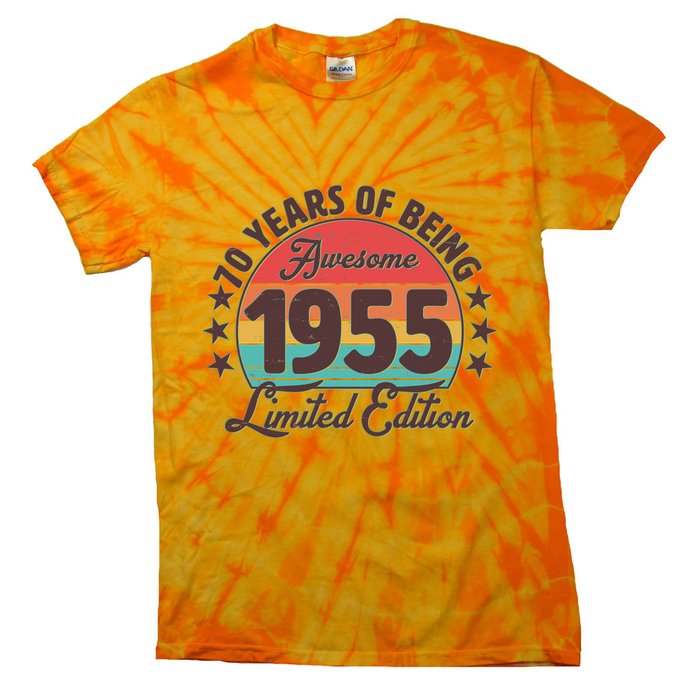 1955 Birthday 70 Years Of Being Awesome Limited Edition Tie-Dye T-Shirt