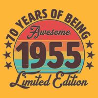 1955 Birthday 70 Years Of Being Awesome Limited Edition Golf Towel
