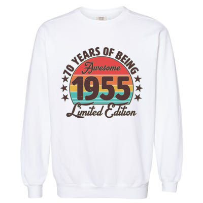 1955 Birthday 70 Years Of Being Awesome Limited Edition Garment-Dyed Sweatshirt