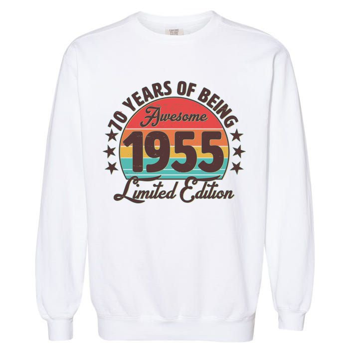 1955 Birthday 70 Years Of Being Awesome Limited Edition Garment-Dyed Sweatshirt