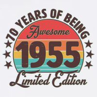 1955 Birthday 70 Years Of Being Awesome Limited Edition Garment-Dyed Sweatshirt