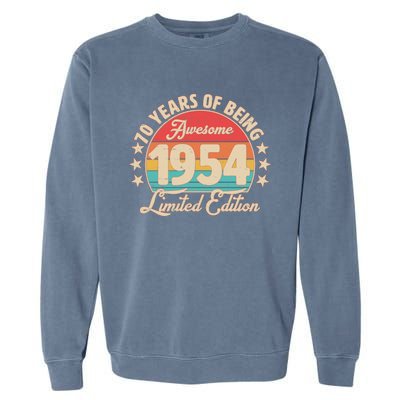 1954 Birthday 70 Years Of Being Awesome Limited Edition Garment-Dyed Sweatshirt