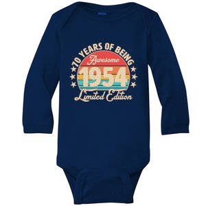 1954 Birthday 70 Years Of Being Awesome Limited Edition Baby Long Sleeve Bodysuit