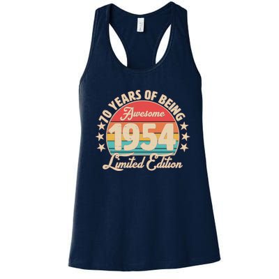 1954 Birthday 70 Years Of Being Awesome Limited Edition Women's Racerback Tank