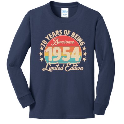 1954 Birthday 70 Years Of Being Awesome Limited Edition Kids Long Sleeve Shirt