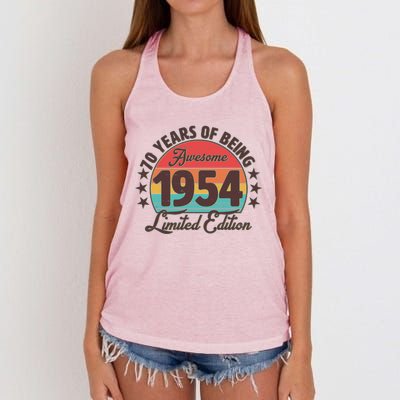 1954 Birthday 70 Years Of Being Awesome Limited Edition Women's Knotted Racerback Tank