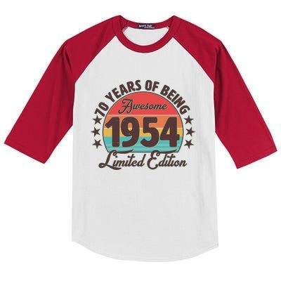 1954 Birthday 70 Years Of Being Awesome Limited Edition Kids Colorblock Raglan Jersey