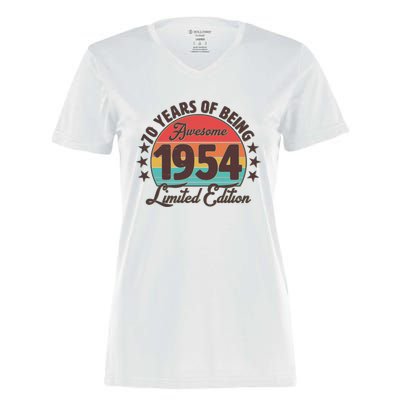 1954 Birthday 70 Years Of Being Awesome Limited Edition Women's Momentum V-Neck T-Shirt