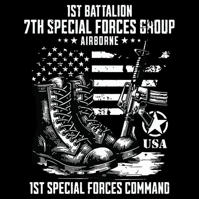 1st Battalion 7th Special Forces Group Airborne Veteran Long Sleeve Shirt
