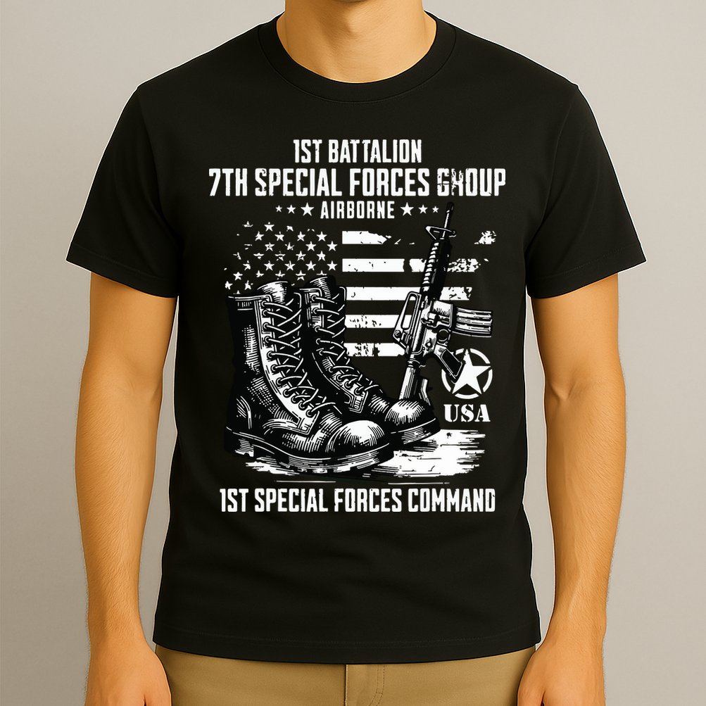 1st Battalion 7th Special Forces Group Airborne Veteran T-Shirt