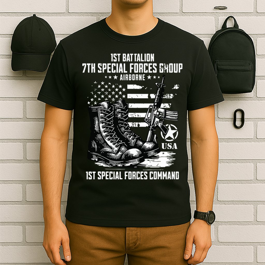1st Battalion 7th Special Forces Group Airborne Veteran T-Shirt