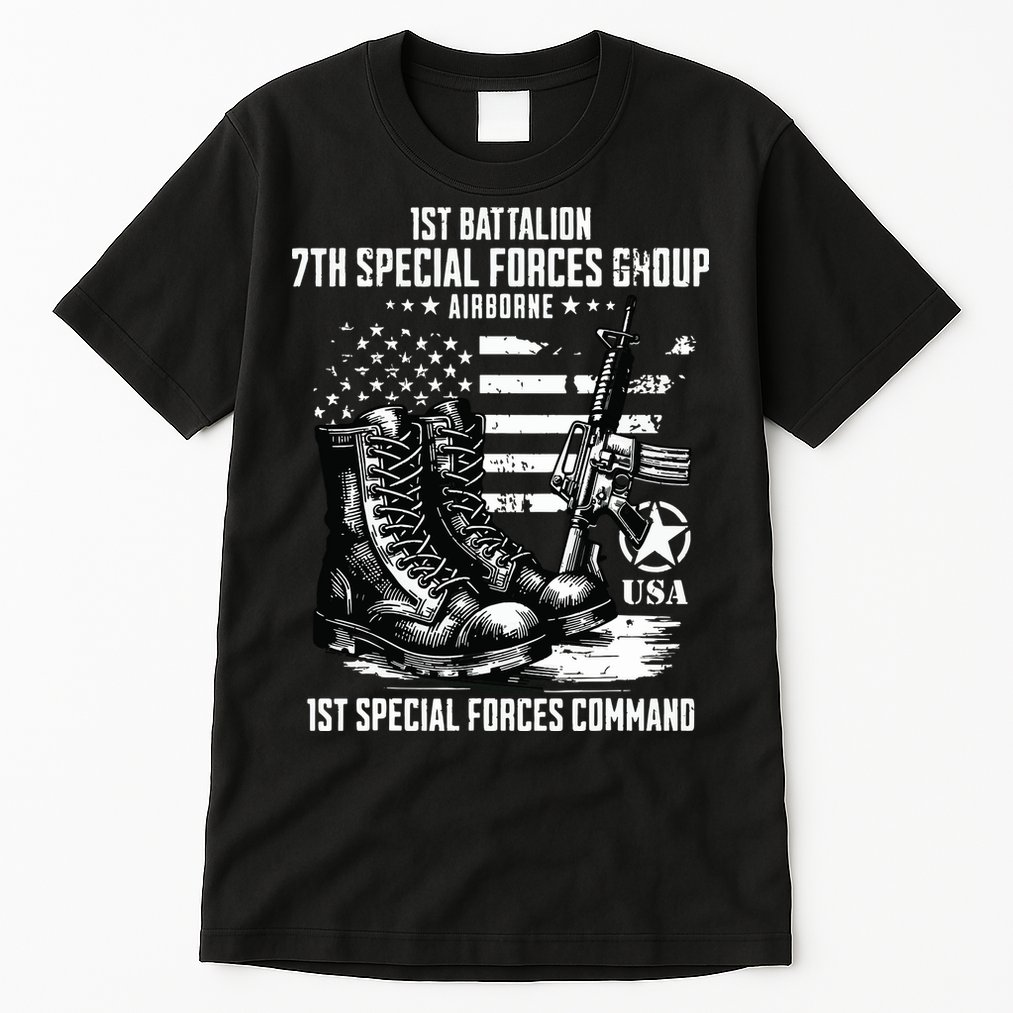 1st Battalion 7th Special Forces Group Airborne Veteran Tall T-Shirt