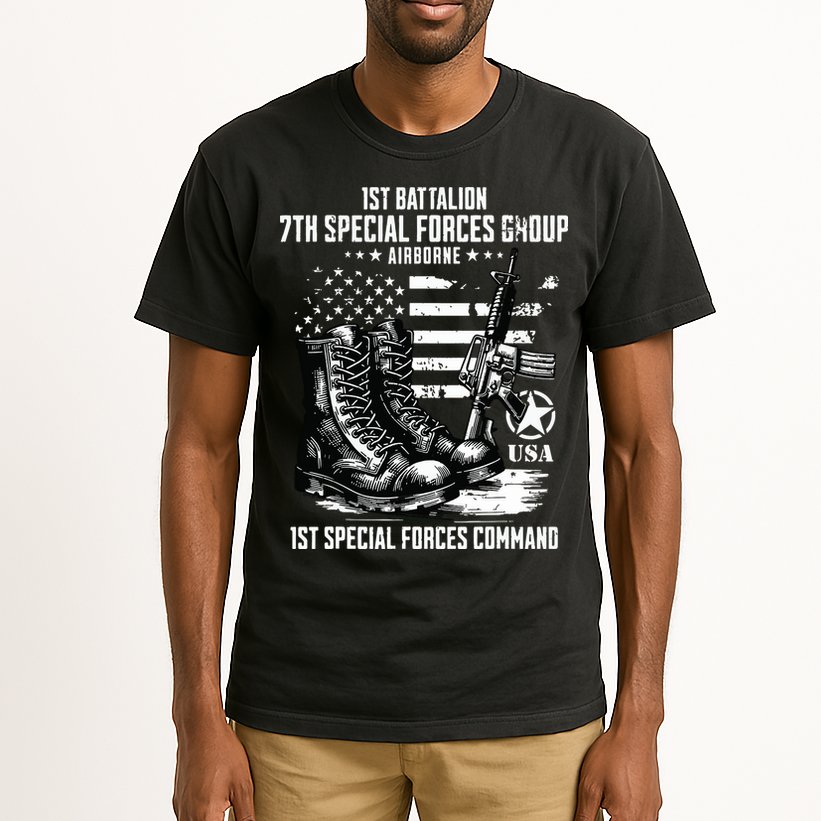 1st Battalion 7th Special Forces Group Airborne Veteran Tall T-Shirt