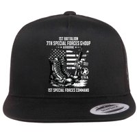 1st Battalion 7th Special Forces Group Airborne Veteran Flat Bill Trucker Hat