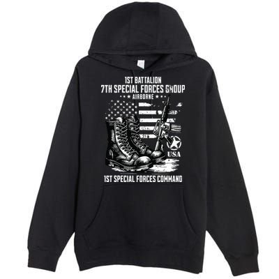 1st Battalion 7th Special Forces Group Airborne Veteran Premium Pullover Hoodie