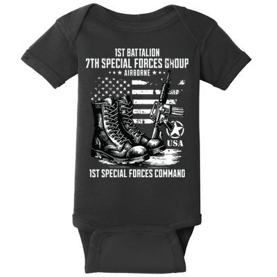 1st Battalion 7th Special Forces Group Airborne Veteran Baby Bodysuit
