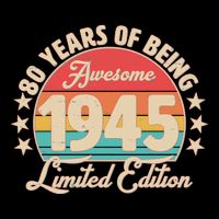 1945 Birthday 80 Years Of Being Awesome Limited Edition Zip Tote Bag