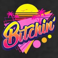 1980s Bitchin 80s Retro Vintage Palm Trees & Sunset Design Hat