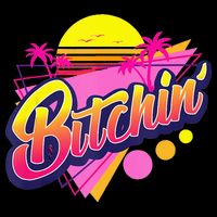 1980s Bitchin 80s Retro Vintage Palm Trees & Sunset Design Kids T-Shirt