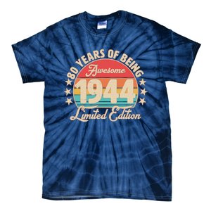 1944 Birthday 80 Years Of Being Awesome Limited Edition Tie-Dye T-Shirt