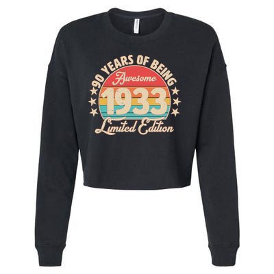 1933 Birthday 90 Years Of Of Being Awesome Limited Edition Cropped Pullover Crew