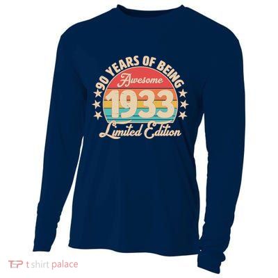 1933 Birthday 90 Years Of Of Being Awesome Limited Edition Cooling Performance Long Sleeve Crew