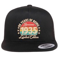 1935 Birthday 90 Years Of Being Awesome Limited Edition Flat Bill Trucker Hat