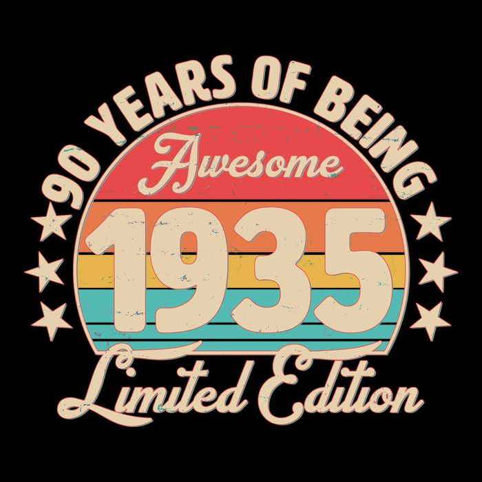 1935 Birthday 90 Years Of Being Awesome Limited Edition Ladies Long Sleeve Shirt