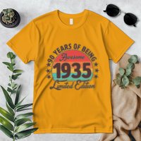 1935 Birthday 90 Years Of Being Awesome Limited Edition Premium T-Shirt
