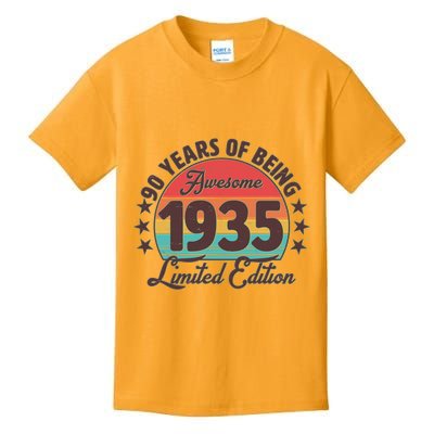 1935 Birthday 90 Years Of Being Awesome Limited Edition Kids T-Shirt