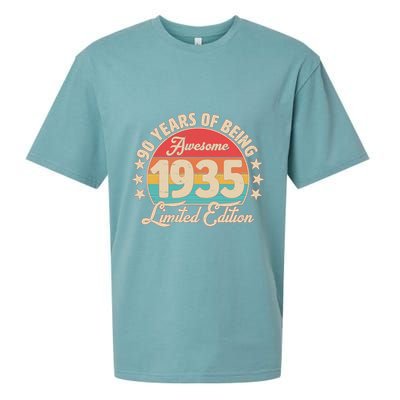 1935 Birthday 90 Years Of Being Awesome Limited Edition Sueded Cloud Jersey T-Shirt