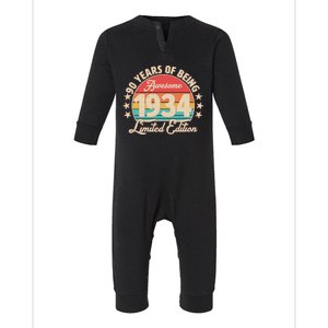 1934 Birthday 90 Years Of Being Awesome Limited Edition Infant Fleece One Piece