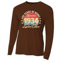 1934 Birthday 90 Years Of Being Awesome Limited Edition Cooling Performance Long Sleeve Crew