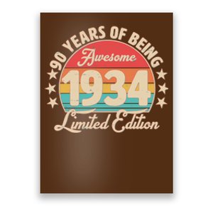 1934 Birthday 90 Years Of Being Awesome Limited Edition Poster