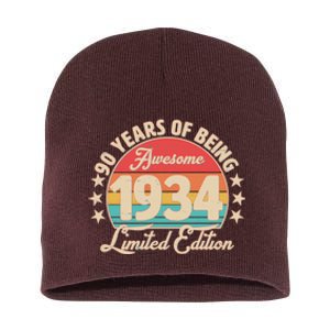 1934 Birthday 90 Years Of Being Awesome Limited Edition Short Acrylic Beanie