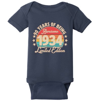 1934 Birthday 90 Years Of Being Awesome Limited Edition Baby Bodysuit