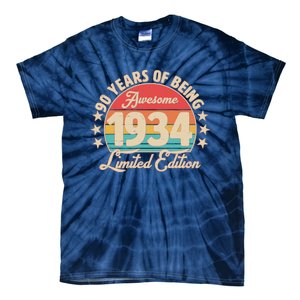 1934 Birthday 90 Years Of Being Awesome Limited Edition Tie-Dye T-Shirt