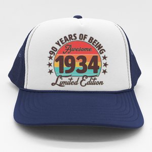 1934 Birthday 90 Years Of Being Awesome Limited Edition Trucker Hat