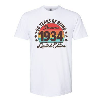 1934 Birthday 90 Years Of Being Awesome Limited Edition Softstyle® CVC T-Shirt