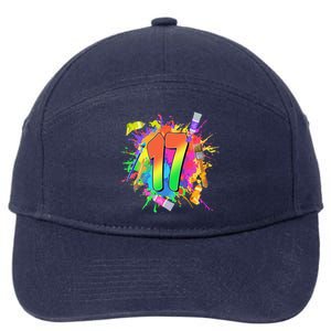 17th Birthday Art Painting Theme Party 17 Year Old Bday 7-Panel Snapback Hat