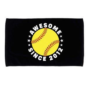 10th Birthday Awesome Since 2012 10 Years Old Softball Microfiber Hand Towel