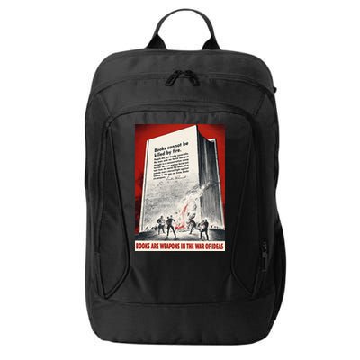 1940s Books Are Weapons Book Burning Wwii Propaganda War Poster City Backpack