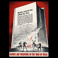 1940s Books Are Weapons Book Burning Wwii Propaganda War Poster Drawstring Bag