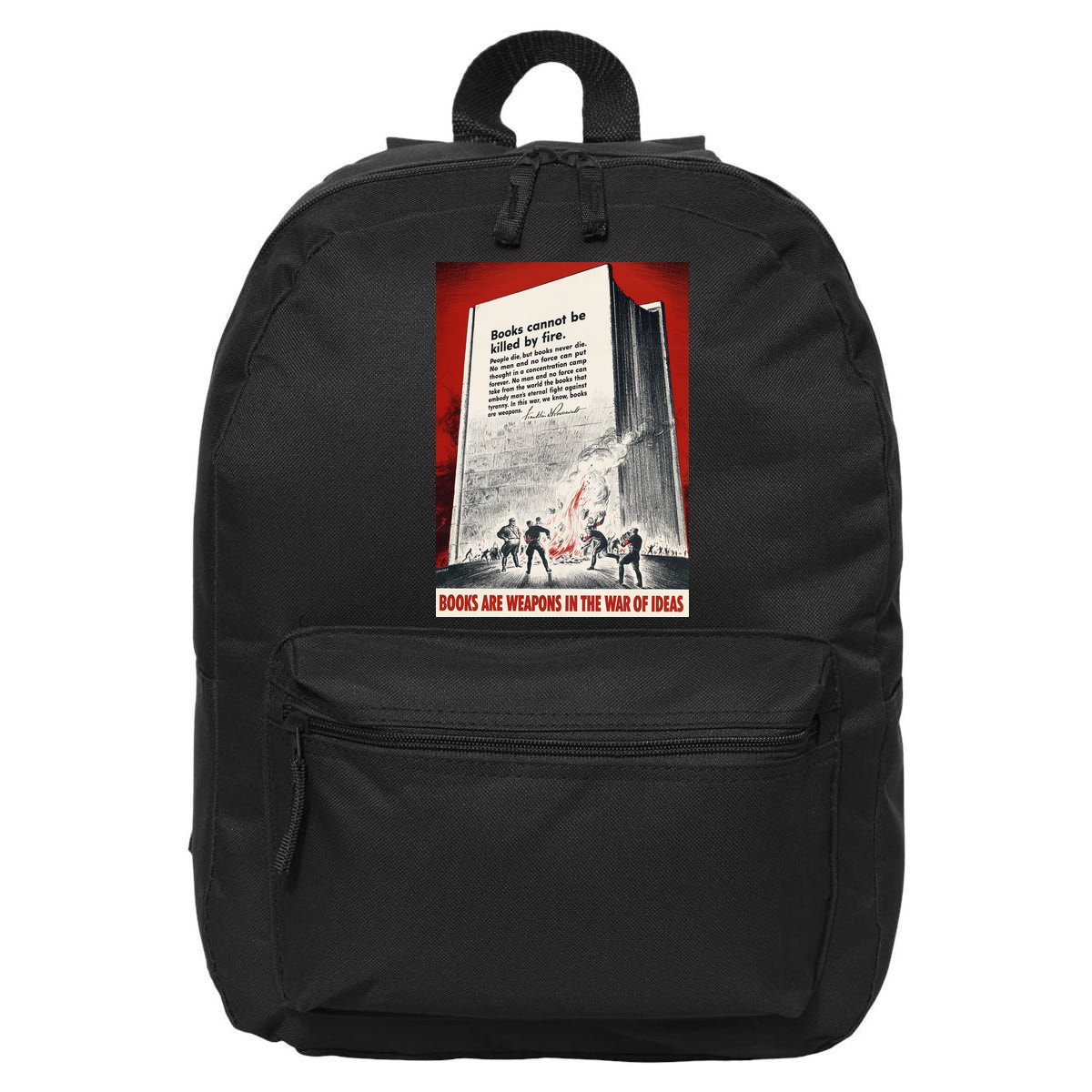 1940s Books Are Weapons Book Burning Wwii Propaganda War Poster 16 in Basic Backpack