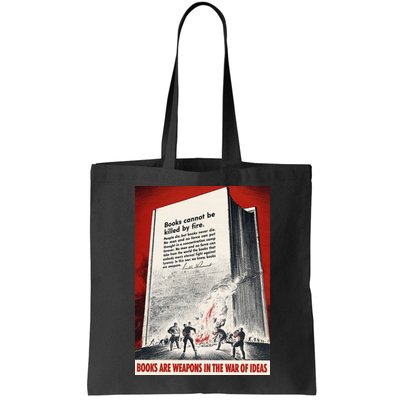 1940s Books Are Weapons Book Burning Wwii Propaganda War Poster Bag