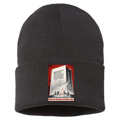 1940s Books Are Weapons Book Burning Wwii Propaganda War Poster Sustainable Knit Beanie
