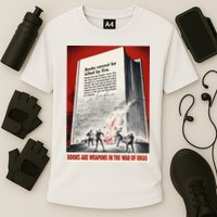 1940s Books Are Weapons Book Burning Wwii Propaganda War Poster Cooling Performance Crew T-Shirt